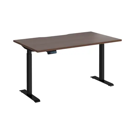 Elev8 Contract Straight Sit-Stand Desk - 1400 - Black - Walnut